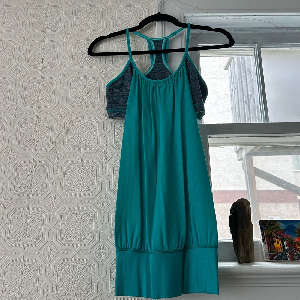 lululemon athletica Teal and Dark Gray Tank Top